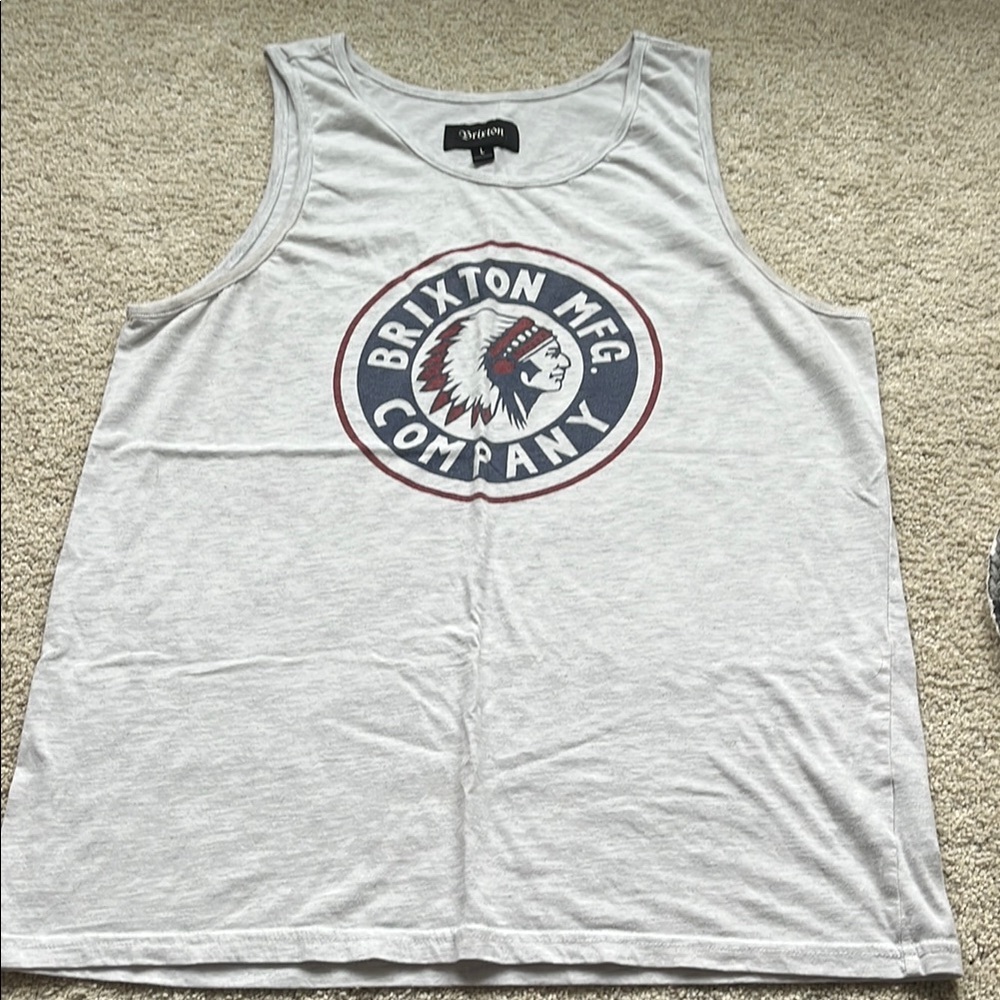 Brixton White Tank Top for Men